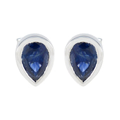 Renata Blue Delicate Solitaire Stud Earring Blue Sapphire Blue Stud
