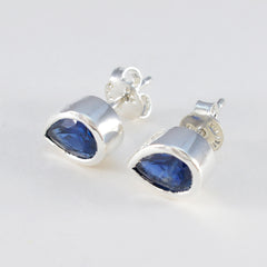 Renata Blue Delicate Solitaire Stud Earring