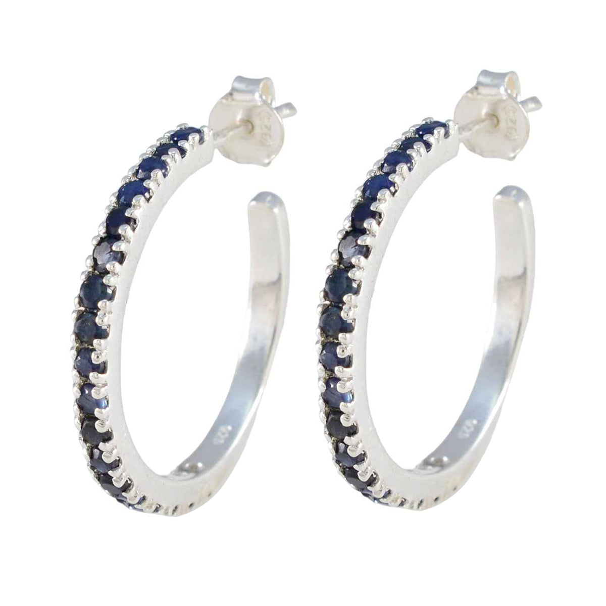 Seo yeon Blue Whisper thin multiple Stud Earring Blue Sapphire Blue Stud