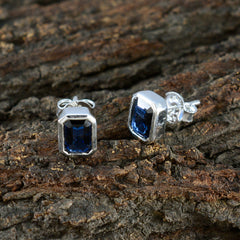Milagros Blue Elegant Solitaire Stud Earring