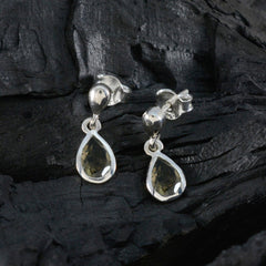 Yasmin Brown Elegant Solitaire Stud Earring