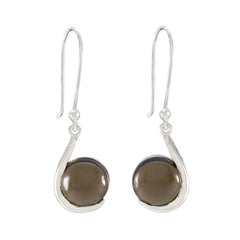Aiko Brown Featherlight Solitaire Dangle Earring Smoky Quartz Brown Dangle