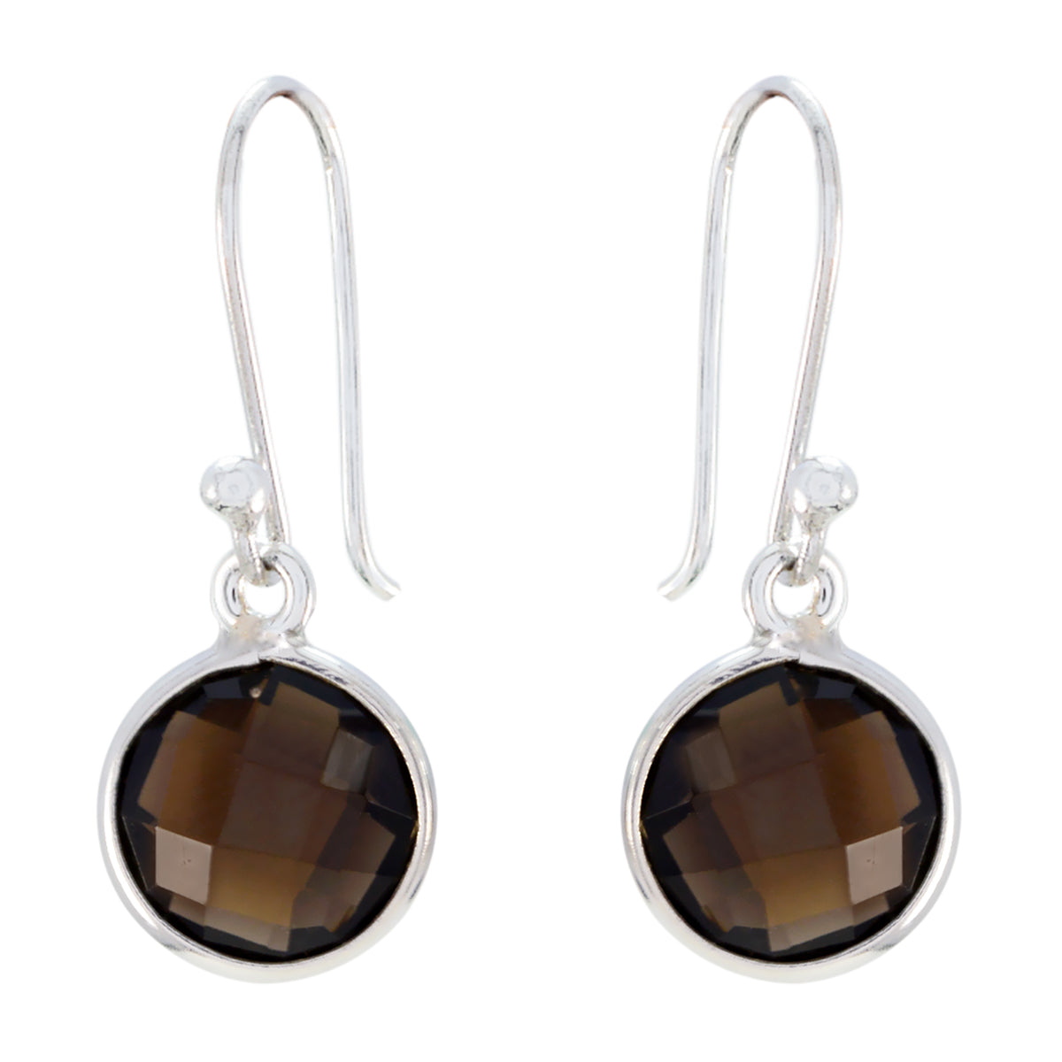 Ha eun Brown Elegant multiple Dangle Earring Smoky Quartz Brown Dangle
