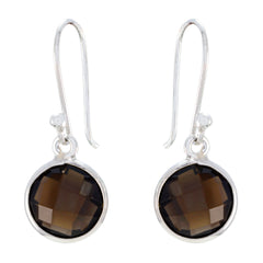 Ha eun Brown Elegant multiple Dangle Earring Smoky Quartz Brown Dangle