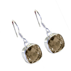 Maya Brown Dainty Solitaire Dangle Earring