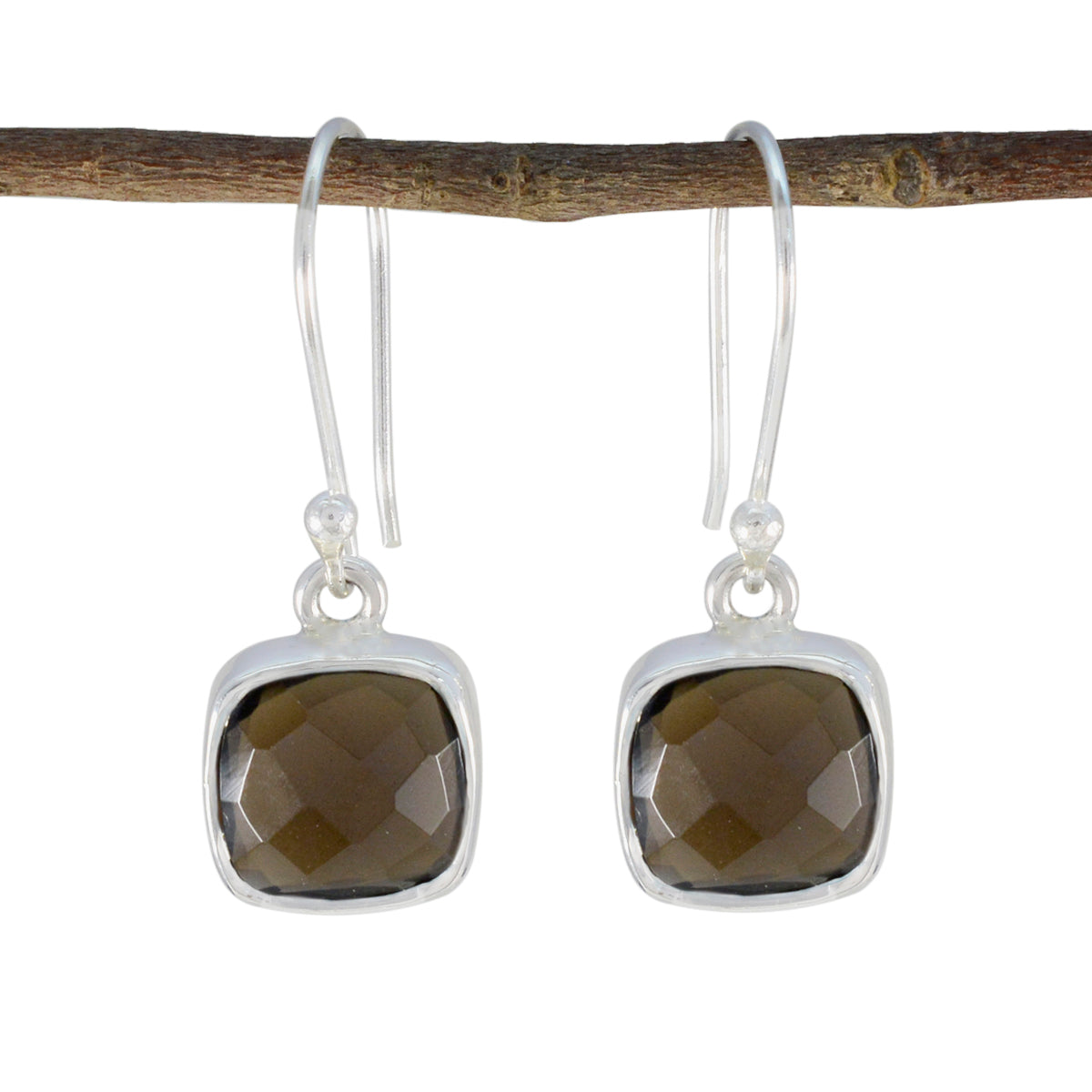 Hua Brown Tiny multiple Dangle Earring Smoky Quartz Brown Dangle