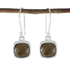 Hua Brown Tiny multiple Dangle Earring Smoky Quartz Brown Dangle