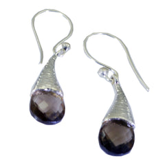 Tereza Brown Tiny Solitaire Dangle Earring