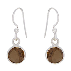 Jiwoo Brown Elegant multiple Dangle Earring Smoky Quartz Brown Dangle