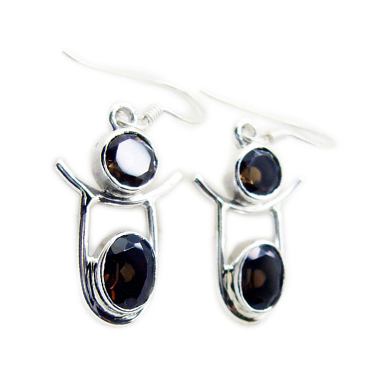 Sophia Brown Dainty multiple Dangle Earring Smoky Quartz Brown Dangle