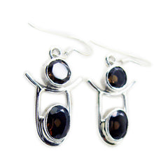 Sophia Brown Dainty multiple Dangle Earring Smoky Quartz Brown Dangle