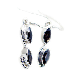 Ha eun Brown Dainty multiple Dangle Earring Smoky Quartz Brown Dangle