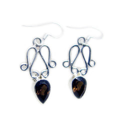 Sakura Brown Delicate multiple Dangle Earring Smoky Quartz Brown Dangle