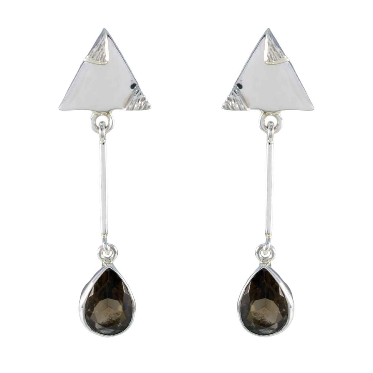 Wen Brown Eye catching multiple Stud Earring Smoky Quartz Brown Stud