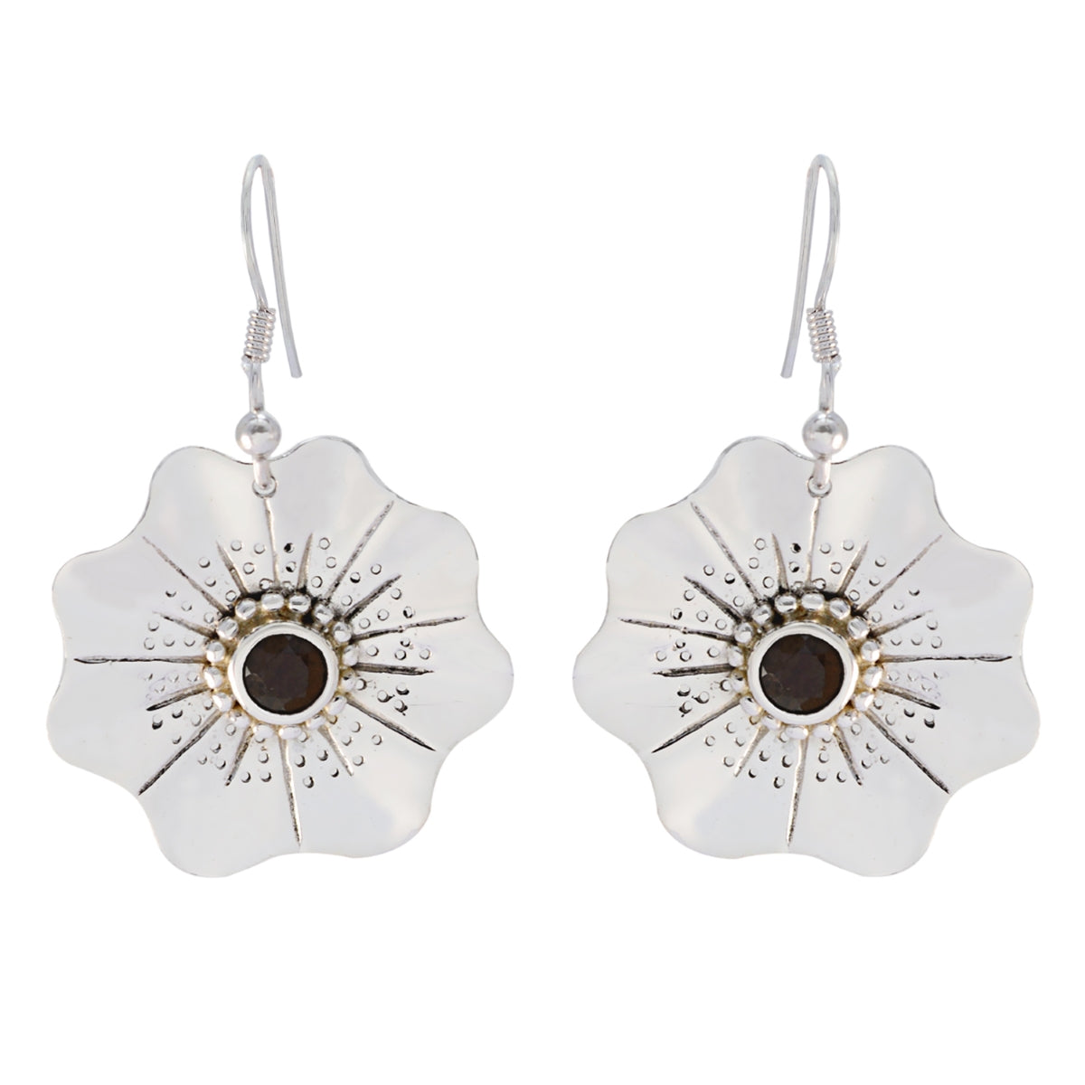 Anna Brown Essential Solitaire Dangle Earring Smoky Quartz Brown Dangle