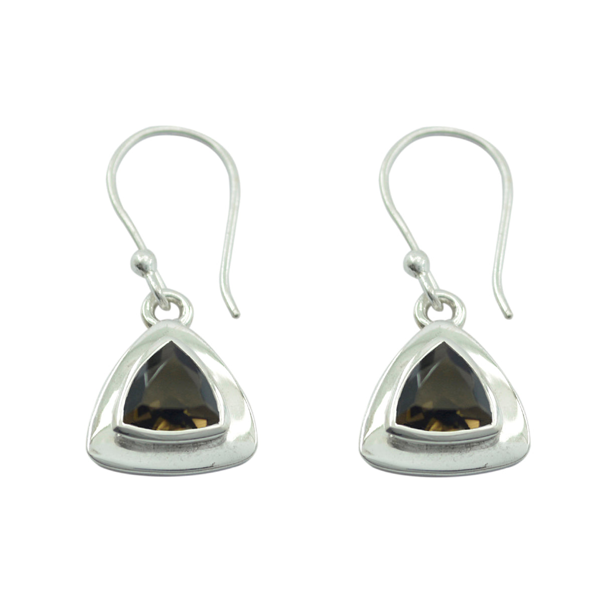 Xiu Brown Featherlight Solitaire Dangle Earring Smoky Quartz Brown Dangle