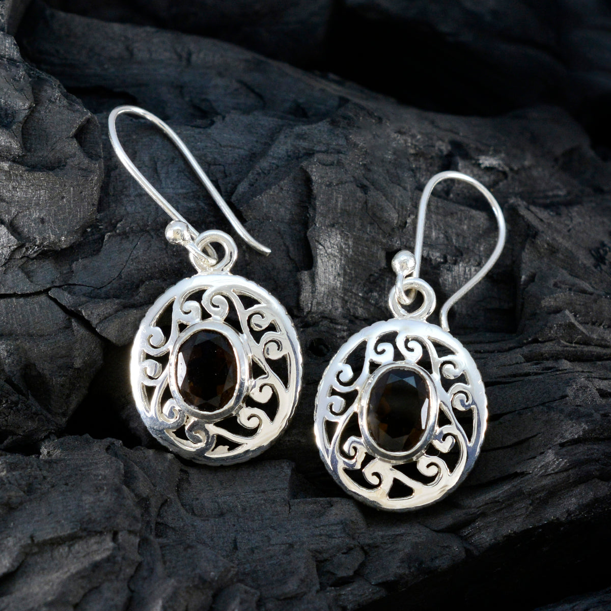 Ying Brown Classic Solitaire Dangle Earring