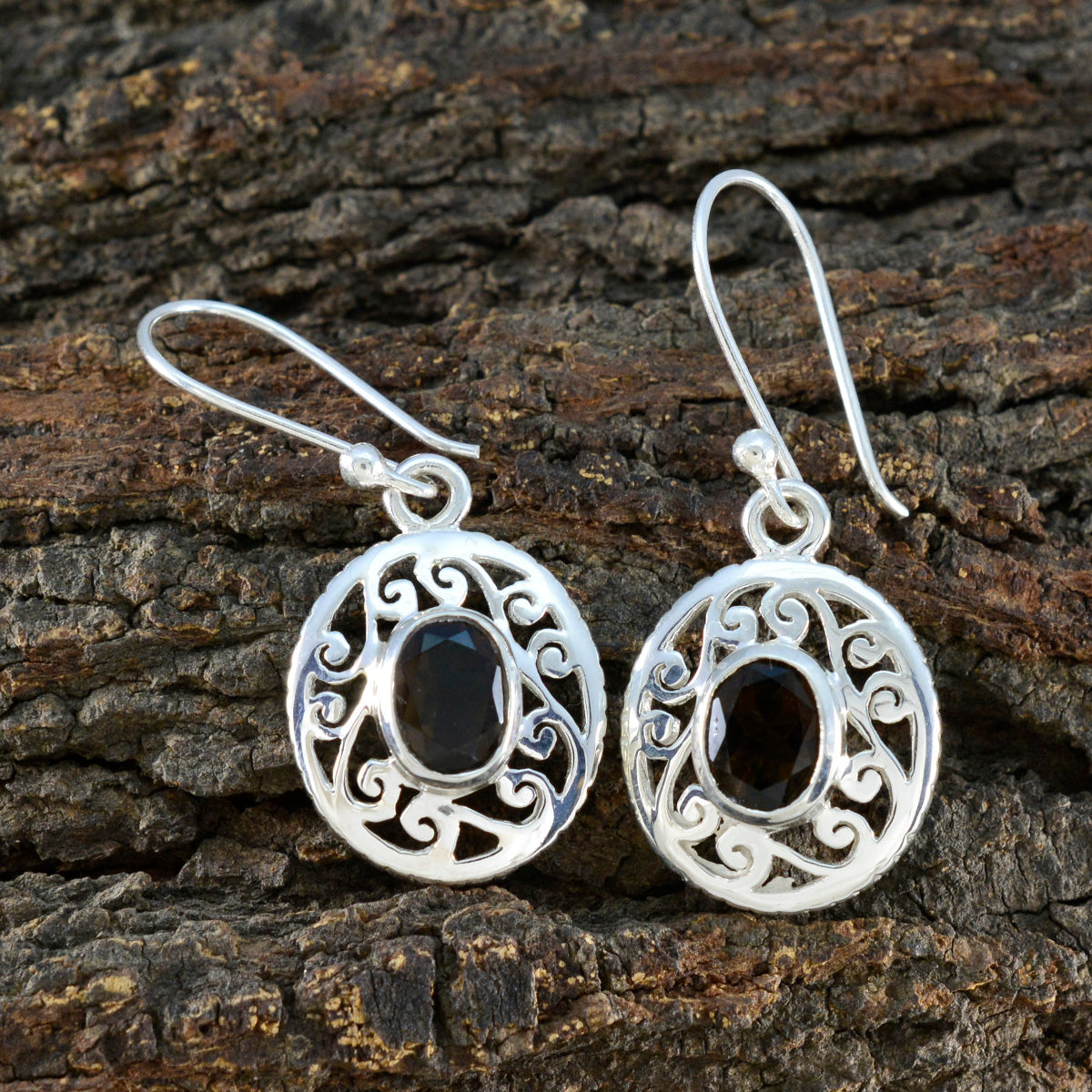 Ying Brown Classic Solitaire Dangle Earring