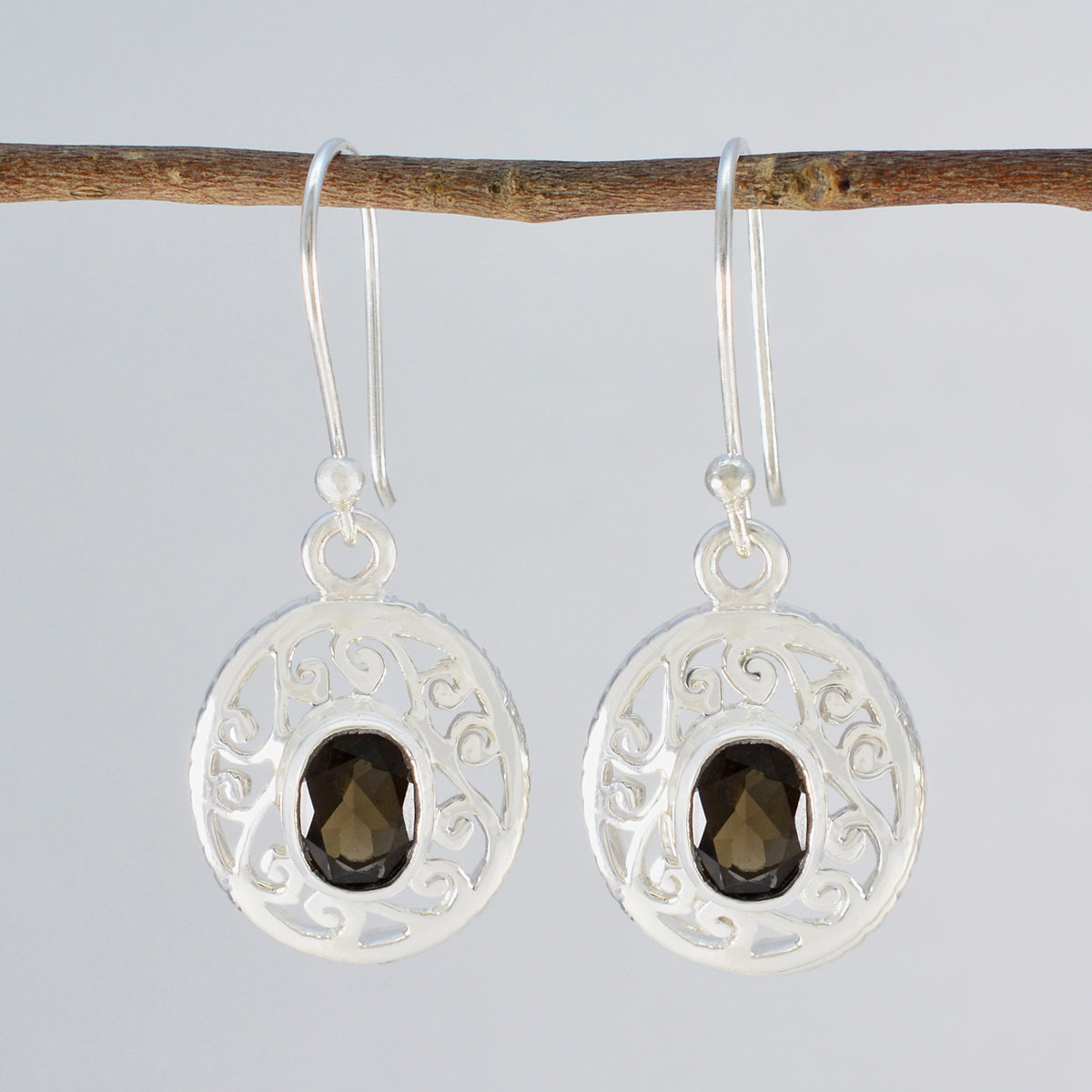 Ying Brown Classic Solitaire Dangle Earring