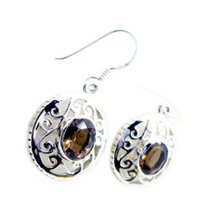 Ying Brown Classic Solitaire Dangle Earring