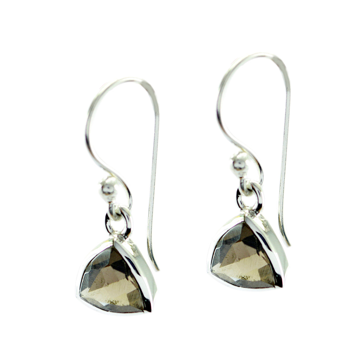 Yuki Brown Elegant Solitaire Dangle Earring Smoky Quartz Brown Dangle