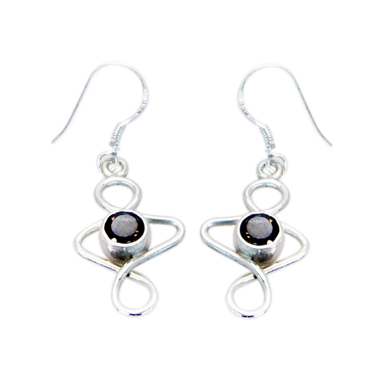 Hua Brown Delicate Solitaire Dangle Earring Smoky Quartz Brown Dangle