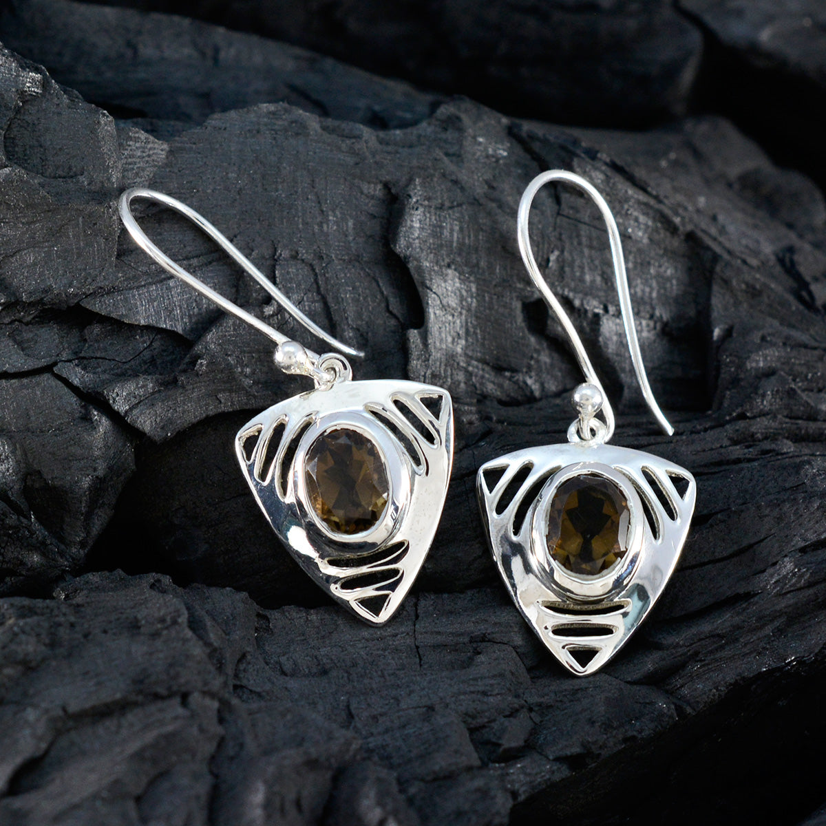 Ana Brown Tiny Solitaire Dangle Earring