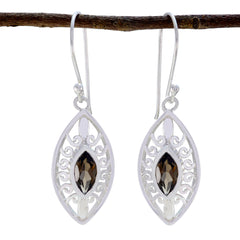 Ángeles Brown Featherlight Solitaire Dangle Earring Smoky Quartz Brown Dangle