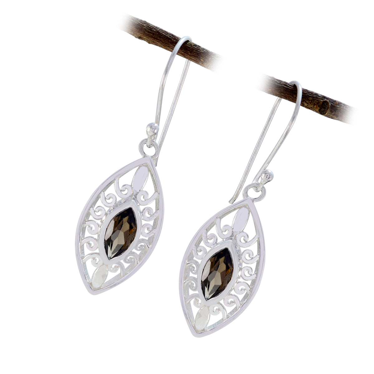Ángeles Brown Featherlight Solitaire Dangle Earring