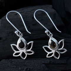 Nari Brown Dainty Solitaire Dangle Earring