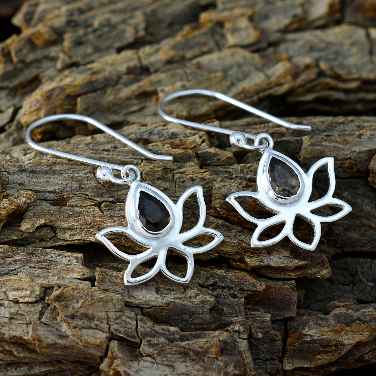 Nari Brown Dainty Solitaire Dangle Earring