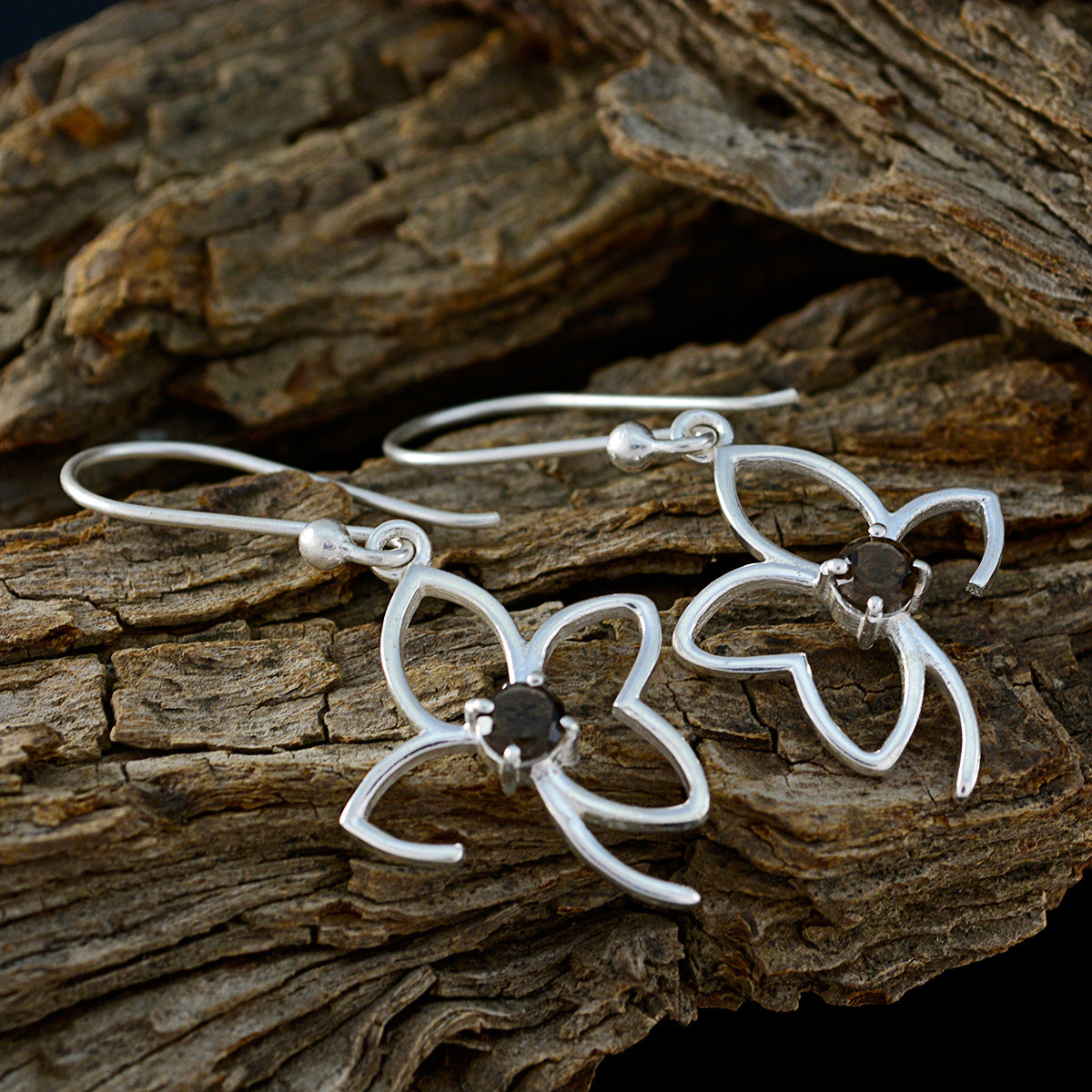 Katarina Brown Delicate Solitaire Dangle Earring