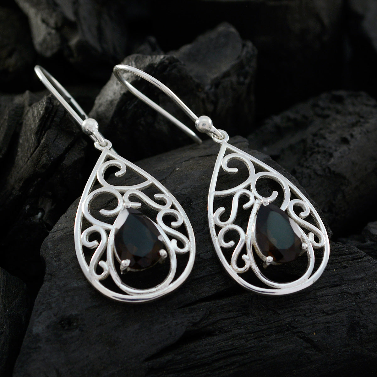Carolina Brown Featherlight Solitaire Dangle Earring