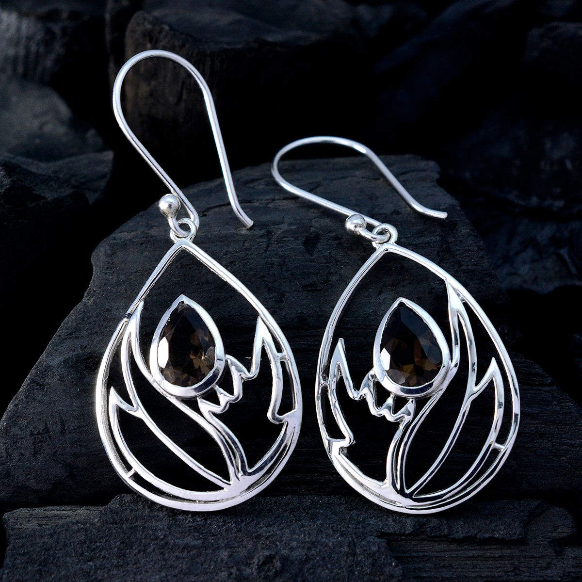 Constanza Brown Dainty Solitaire Dangle Earring