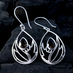 Constanza Brown Dainty Solitaire Dangle Earring