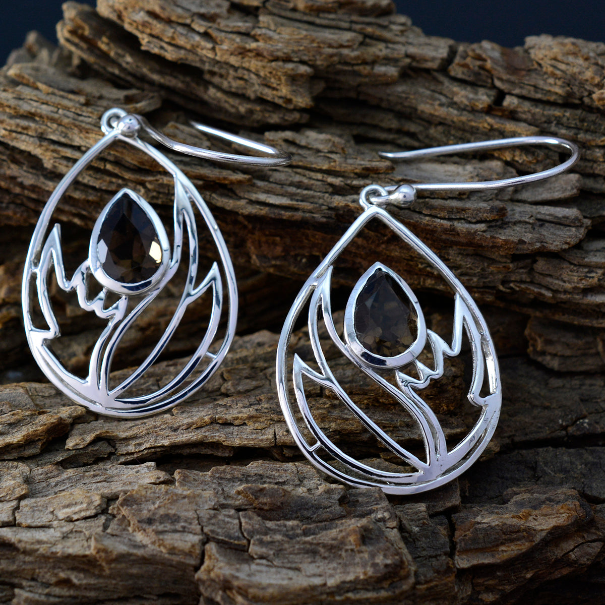 Constanza Brown Dainty Solitaire Dangle Earring
