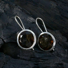 Florencia Brown Eye catching Solitaire Dangle Earring