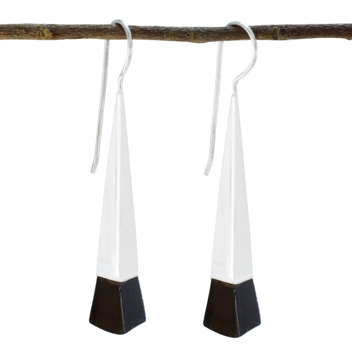 Emi Brown Classic Solitaire Dangle Earring Smoky Quartz Brown Dangle