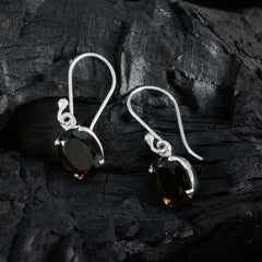 Joaquina Brown Delicate Solitaire Dangle Earring