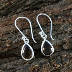 Haruka Brown Dainty Solitaire Dangle Earring