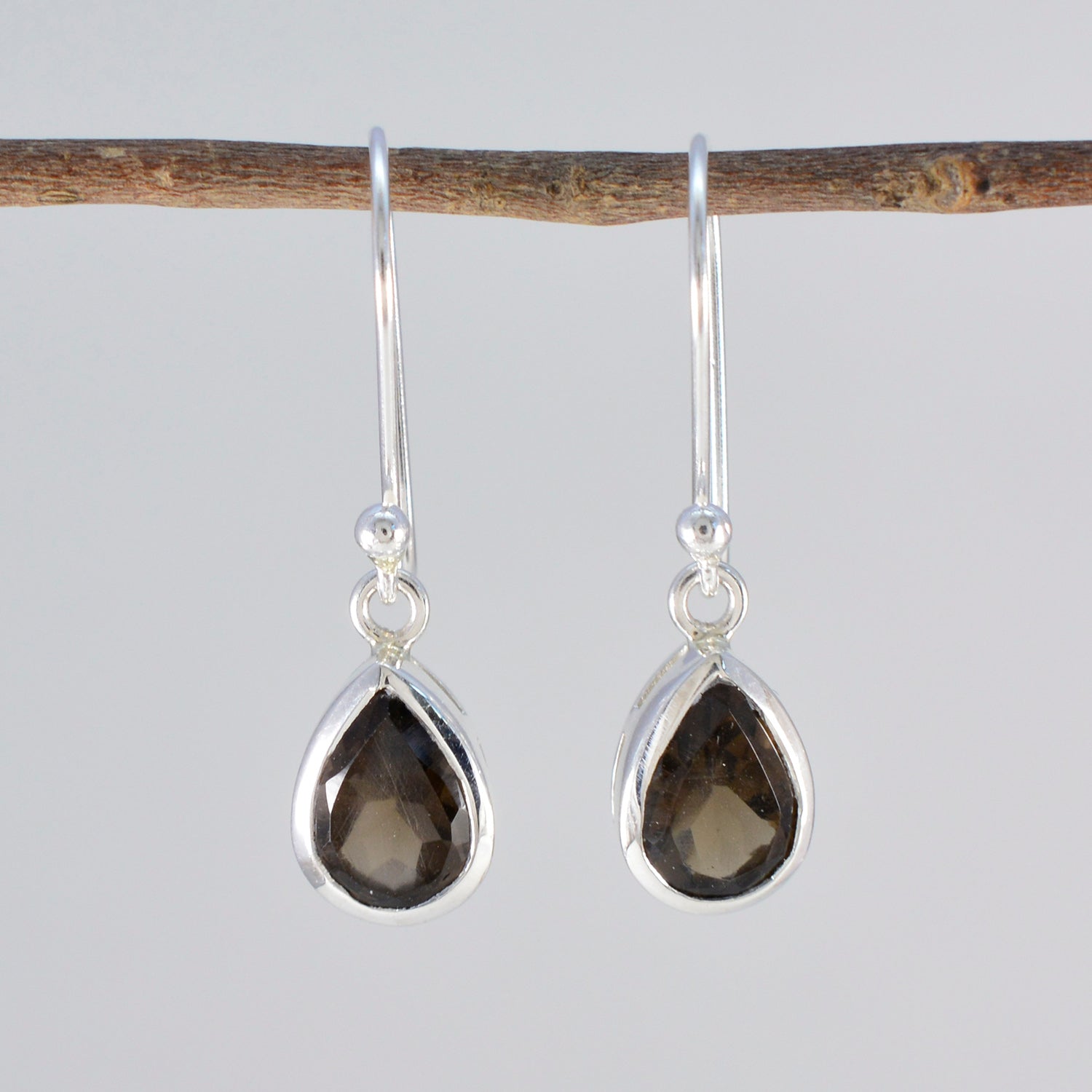 Haruka Brown Dainty Solitaire Dangle Earring