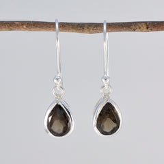 Haruka Brown Dainty Solitaire Dangle Earring