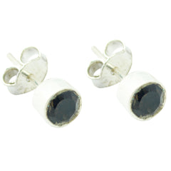 Soo jin Brown Elegant Solitaire Stud Earring Smoky Quartz Brown Stud