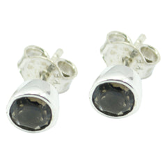 Soo jin Brown Elegant Solitaire Stud Earring