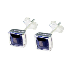 Julia Brown Minimalist Solitaire Stud Earring Smoky Quartz Brown Stud