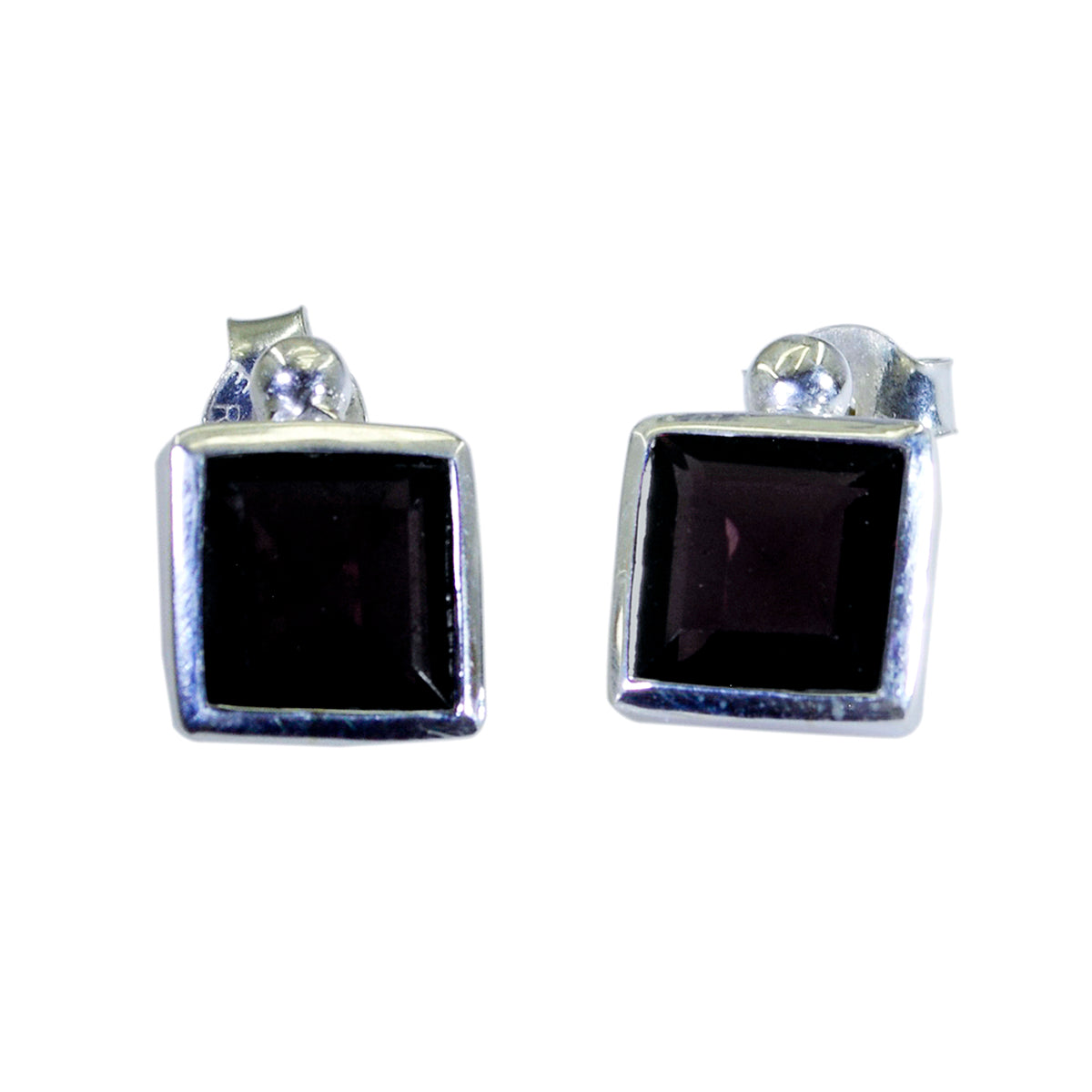 Julieta Brown Delicate Solitaire Stud Earring Smoky Quartz Brown Stud