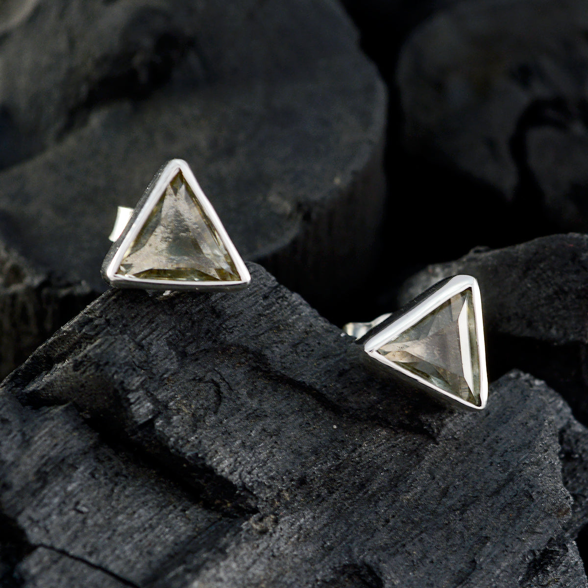 Lourdes Brown Elegant Solitaire Stud Earring