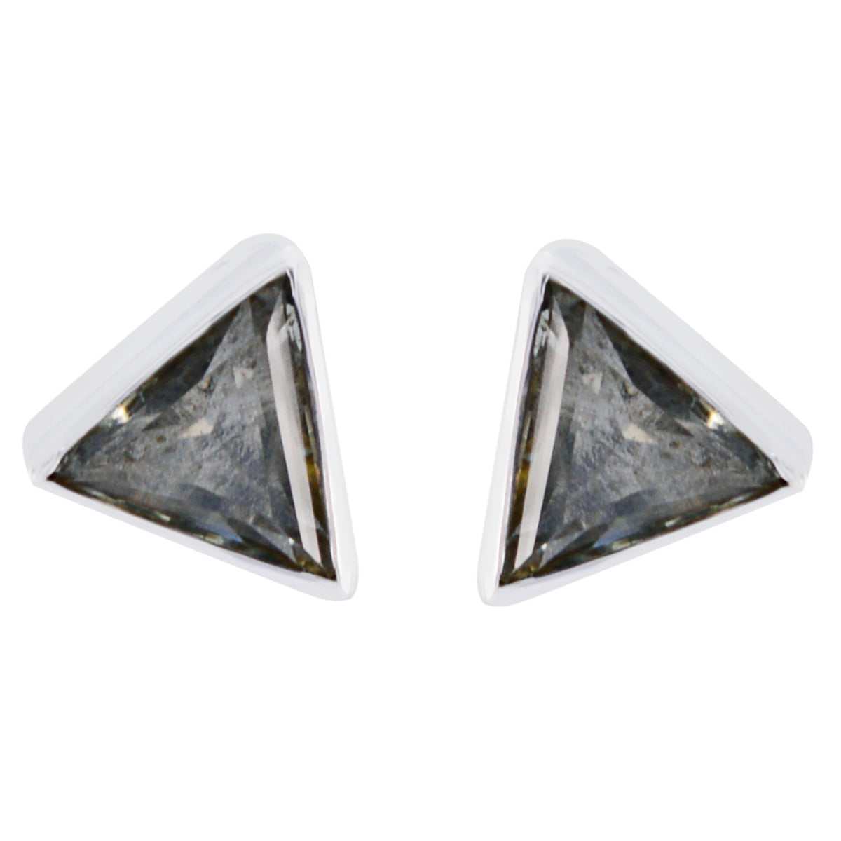 Lourdes Brown Elegant Solitaire Stud Earring Smoky Quartz Brown Stud