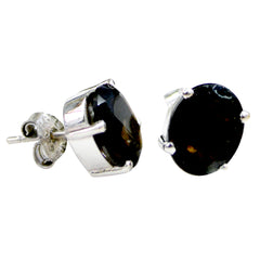 Lucia Brown Delicate Solitaire Stud Earring