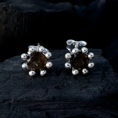 Isadora Brown Elegant Solitaire Stud Earring